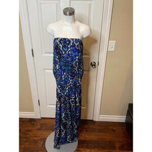Braeve Courtney Blue Floral Medallion Tube Maxi Dress, Size M, NWT! $78